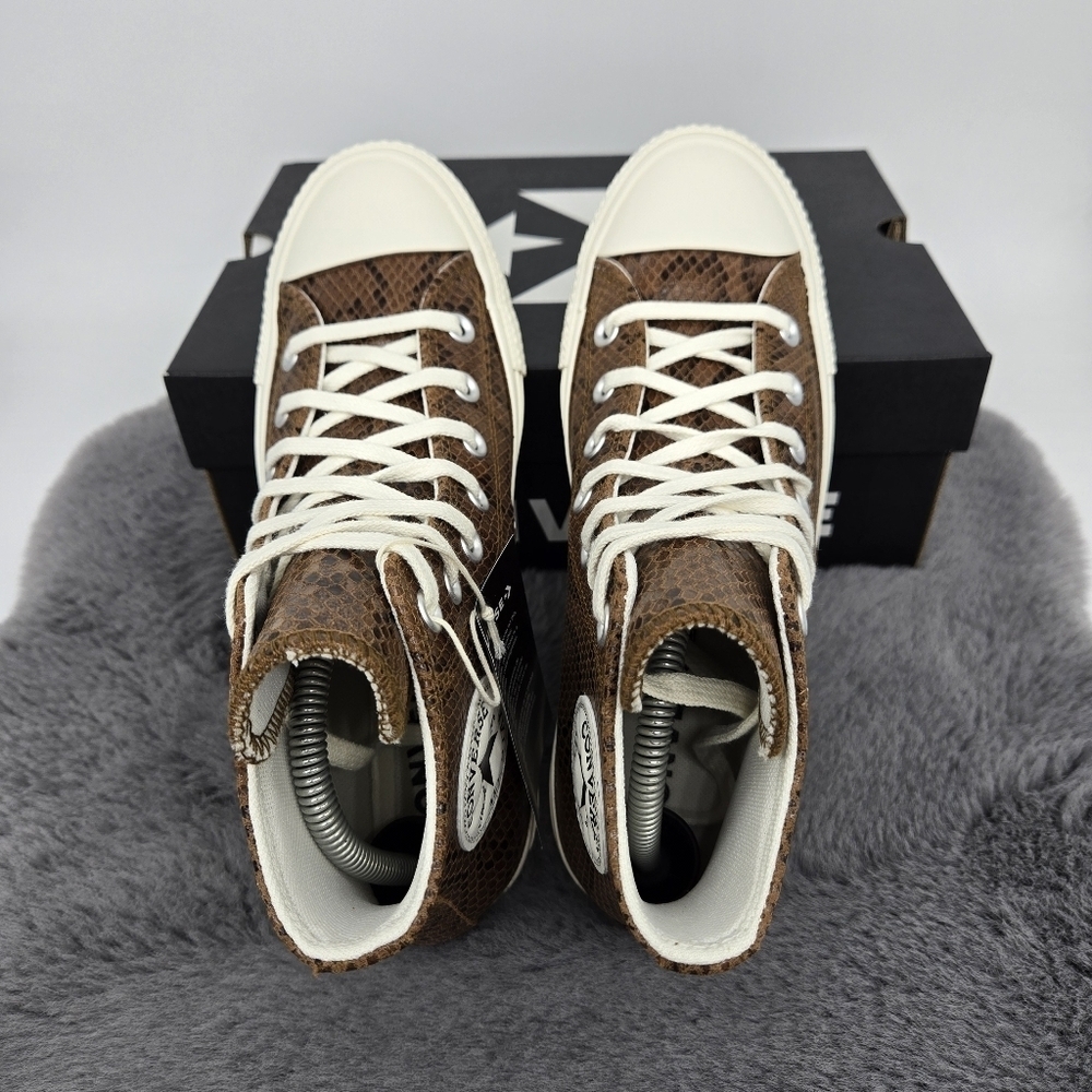 Converse Chuck Taylor All Star High Snakeskin Dark Whiskey Women's Shoes Size 6 - Picture 5 of 8